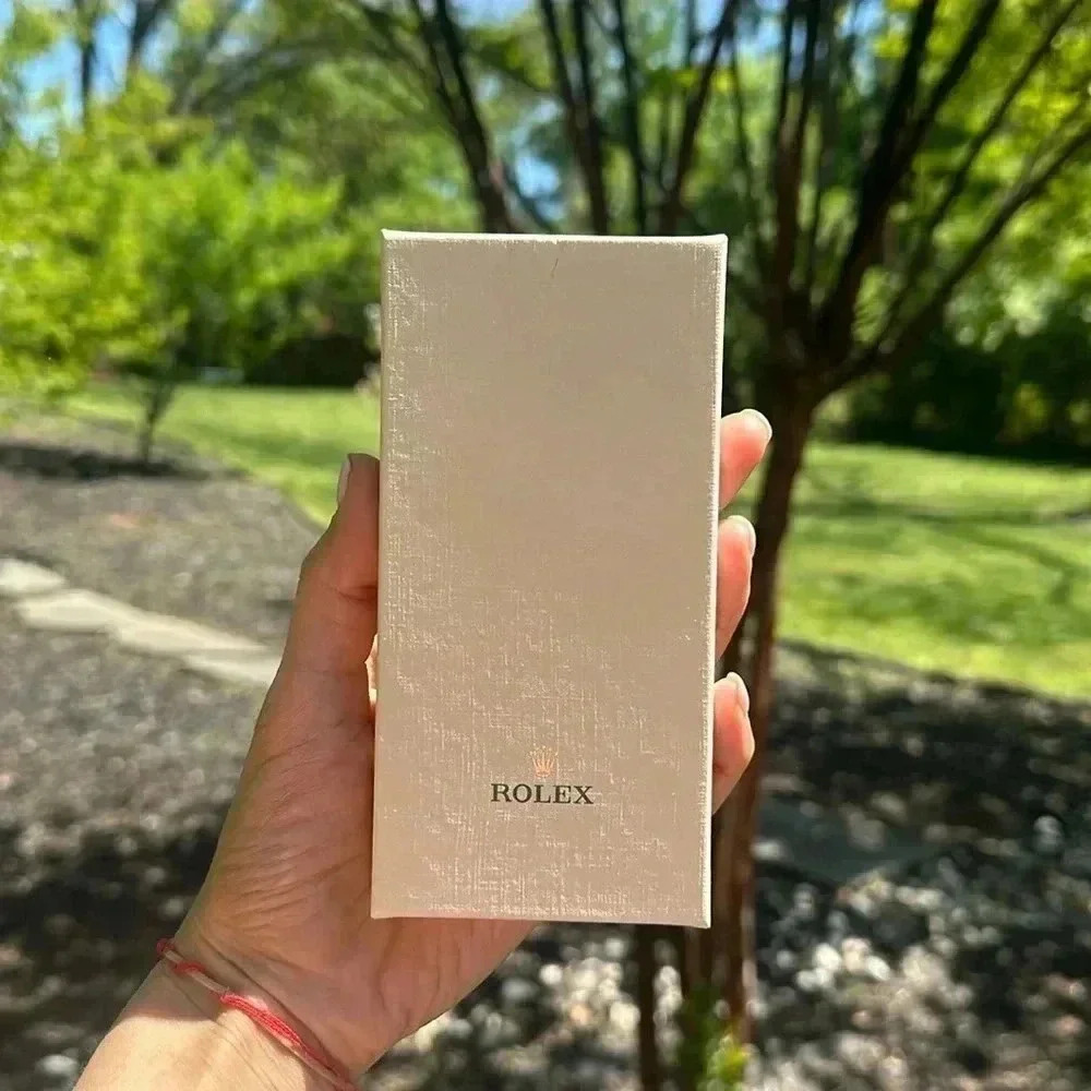 Genuine Rolex Embossed Leather Keychain with Chrome Clip and Original Packaging